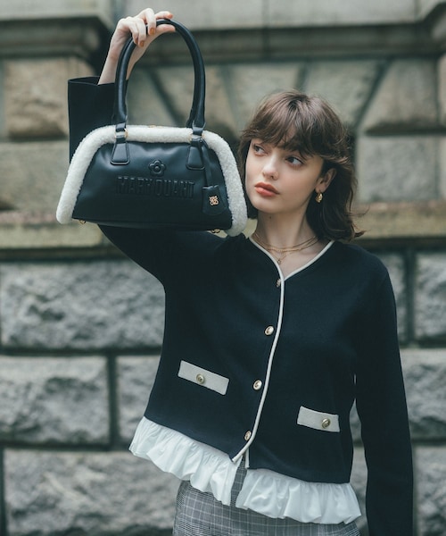 VIS(ビス)の「【MARY QUANT×VIS】メタルボタンドッキングカーディガン(カーディガン/ボレロ・レディース・ブラック/キナリ/ダークブラウン・F)」の16枚目の写真