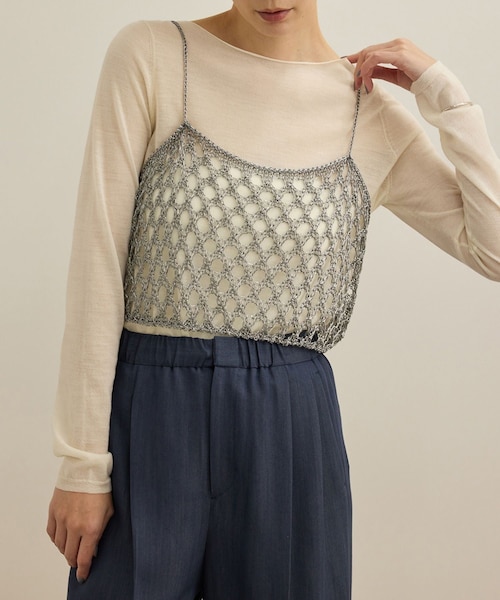 ROPE'（ロペ）の「ラメコードメッシュキャミソール/洗える（キャミソール・レディース・ゴールド/シルバー・F）」の15枚目の写真