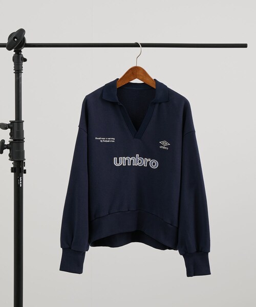 VIS（ビス）の「【umbro】VIS別注ユニフォームスウェット（スウェット・レディース・ライトグレー/オフホワイト/ネイビー・F）」の10枚目の写真