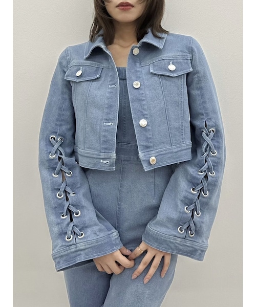 dazzlin（ダズリン）の「デニムシャツボレロジャケット（デニムジャケット・レディース・ブラック/ブルー/インディゴ・S/M）」の22枚目の写真