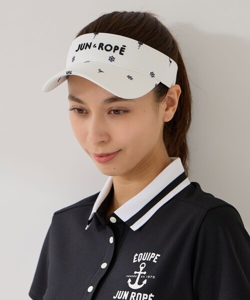 ROPE'(ロペ)の「小紋柄バイザー(サンバイザー・レディース・ブラック/ホワイト/ベージュ・F)」の10枚目の写真
