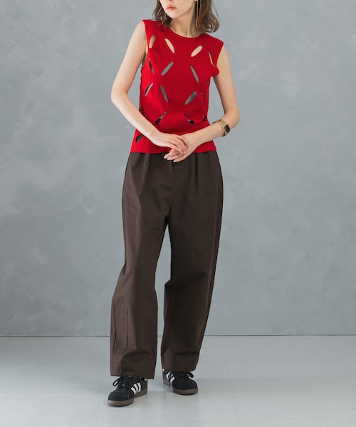 leinwande　Flower Knitted Top