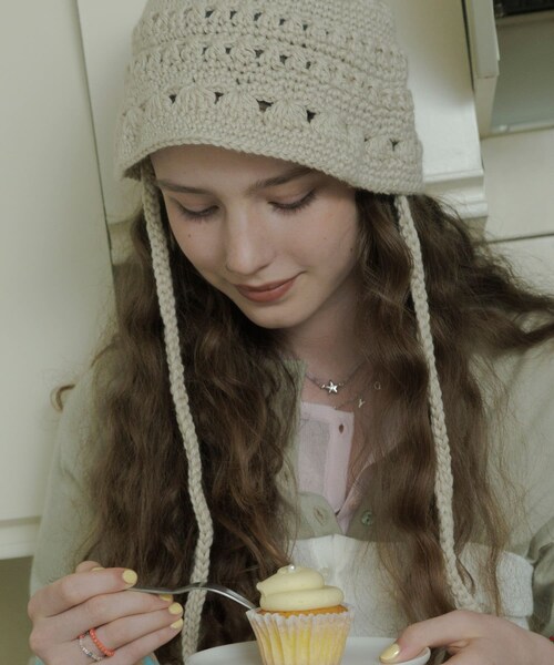 SMELLY（スメリー）の「クロシェニットハット（ハット・レディース・BEG/BLK・-）」の17枚目の写真