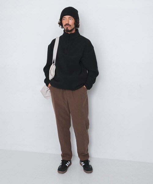 URBAN RESEARCH Sonny Label（アーバンリサーチサニーレーベル）の「OOPS　リサイクルマイクロフリースハーフジップ（その他トップス・メンズ・BLACK/CAMEL/GRAY・M/L/XL）」の9枚目の写真