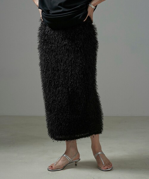 ADAM ET ROPE'(アダムエロペ)の「【COUTURE D'ADAM】Flinged Skirt(スカート・レディース・ブラック・38)」の9枚目の写真