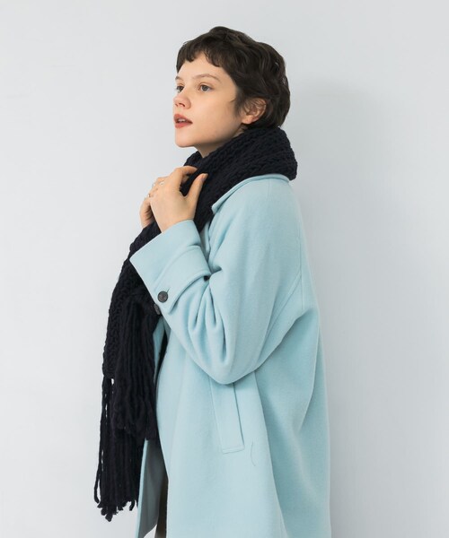 URBAN RESEARCH（アーバンリサーチ）の「Fratelli Talli　フリンジニットマフラー（マフラー・レディース・PINK/WHITE/NAVY・FREE）」の15枚目の写真