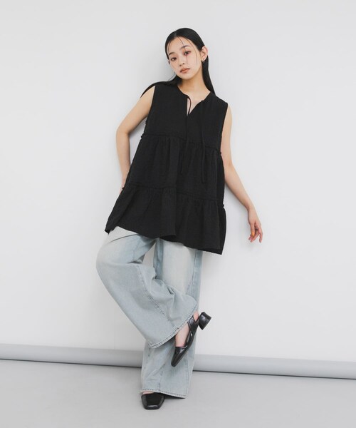 KBF(ケイビーエフ)の「『STAFF DESIGN PROJECT』2WAYティアードチュニック(チュニック・レディース・OFF/BLACK/L.BLUE・One)」の18枚目の写真