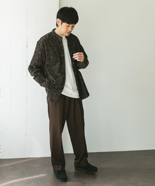 URBAN RESEARCH DOORS（アーバンリサーチドアーズ）の「『UR TECH』コーデュロイバンドカラーシャツ（シャツ/ブラウス・メンズ・GREIGE/BLUEGREEN/CHARCOAL/PAISLEY・M/L）」の21枚目の写真
