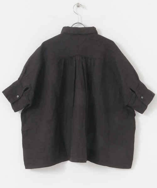 かぐれ(カグレ)の「Honnete Half-Sleeve Gather Shirts(シャツ/ブラウス・レディース・Ice Grey/Coral/Bk Choco・one)」の7枚目の写真