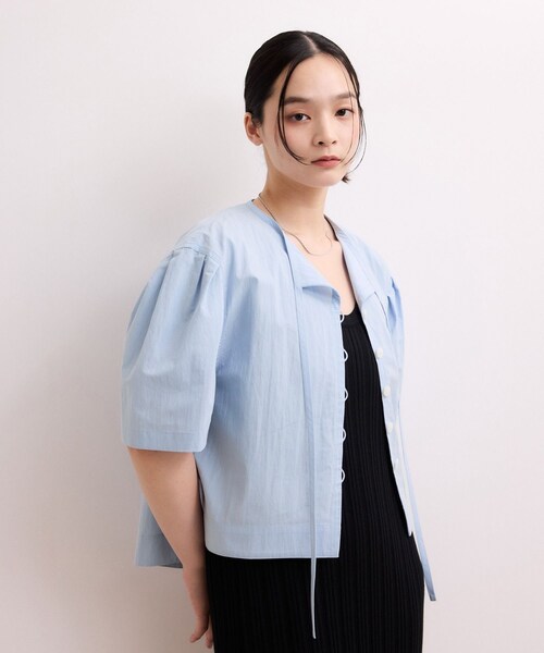 ADAM ET ROPE'（アダムエロペ）の「【WEB限定】タックスリーブブラウス（シャツ/ブラウス・レディース・ブラック/ホワイト/サックス・F）」の12枚目の写真