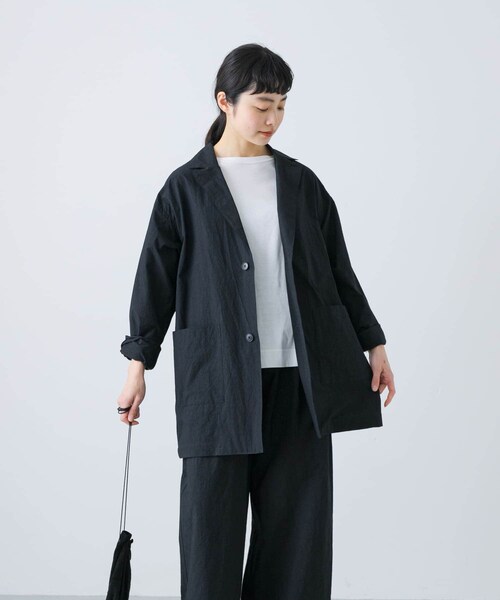 かぐれ（カグレ）の「『ユニセックス』コットンテーラードジャケット（テーラードジャケット・レディース・BEIGE/CHARCOAL/BLACK・1/2）」の7枚目の写真