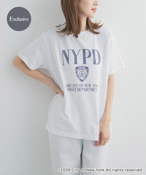 URBAN RESEARCH DOORS（アーバンリサーチドアーズ）の「『別注』GOOD ROCK SPEED×DOOS　NYC NYPD T-SHIRTS（Tシャツ/カットソー・レディース・ホワイト/ブラック/アッシュ/イエロー・One）」の5枚目の写真