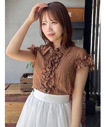 dazzlin | シュリンクフラワーフリルシャツ(シャツ/ブラウス)