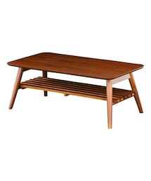 nissen | 天然木の棚付き折りたたみテーブル(家具)