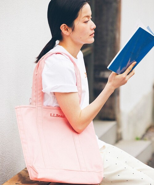 bonjour records（ボンジュールレコーズ）の「L.L.Bean/エル・エル・ビーン record tote bag for bonjor records exclusive "Pale Pink"（トートバッグ・レディース・ピンク・F）」の15枚目の写真