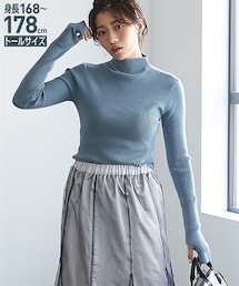 nissen | 高身長　プチハイネックリブニットプルオーバー（指穴付）（トールサイズ）couler(ニット/セーター)