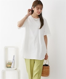 nissen | 綿１００％　ゆるシルエットラウンドへムチュニック(チュニック)