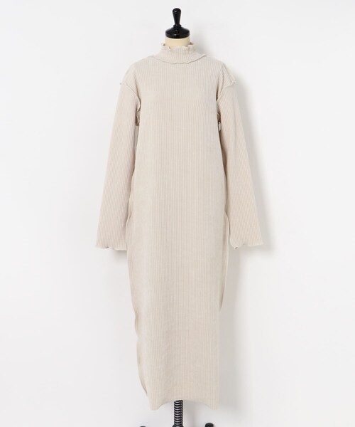 THE GOODLAND MARKET（ザグッドランドマーケット）の「&her　Smooth Rib Onepiece（ワンピース・レディース・CHARCOAL/OFF・FREE）」の10枚目の写真