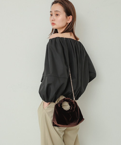 SENSE OF PLACE by URBAN RESEARCH（センスオブプレイスバイアーバンリサーチ）の「ベロアバッグ（ハンドバッグ・レディース・MUSTARD/BROWN/PURPLE・one）」の8枚目の写真