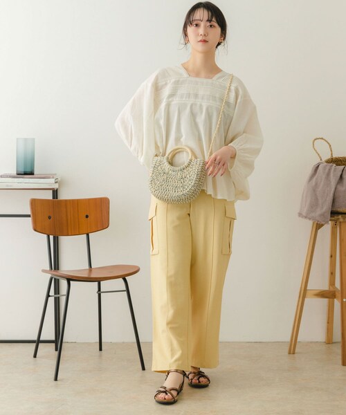 RODE SKO（ロデスコ）の「ミニラウンドハンドルカゴバッグ（かごバッグ・レディース・GRAY MIX/BEIGE MIX/NATURAL・one）」の14枚目の写真