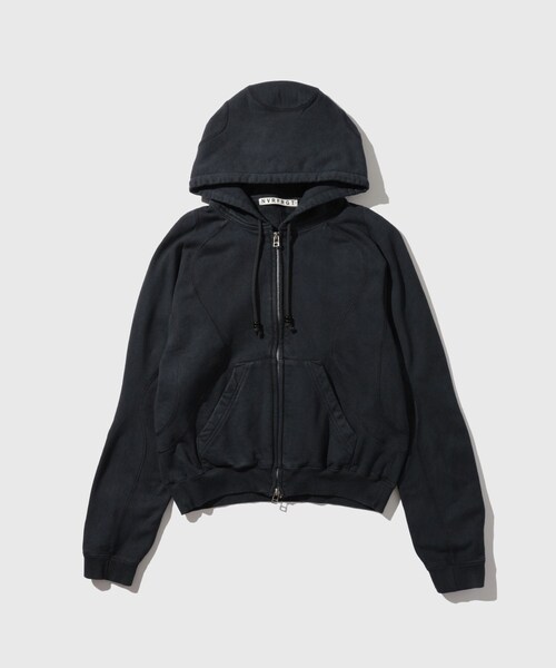 ADAM ET ROPE'(アダムエロペ)の「【NVRFRGT/ネヴァーフォーゲット】PANELED ZIP UP HOODIE(パーカー・メンズ・キナリ/ネイビー・1/2)」の4枚目の写真