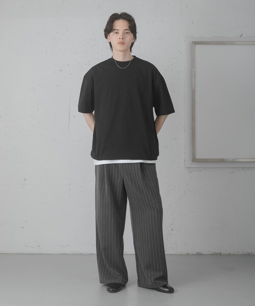 SENSE OF PLACE by URBAN RESEARCH(センスオブプレイスバイアーバンリサーチ)の「ピンストライプタックワイドスラックス(その他パンツ・メンズ・CHARCOAL/BROWN/GREIGE・M/L)」の20枚目の写真