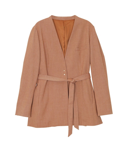 LAGUNAMOON（ラグナムーン）の「【COLLABORATION】LADYヘリンボーンジャケット（テーラードジャケット・レディース・オレンジ/チャコールグレー・M/S）」の3枚目の写真