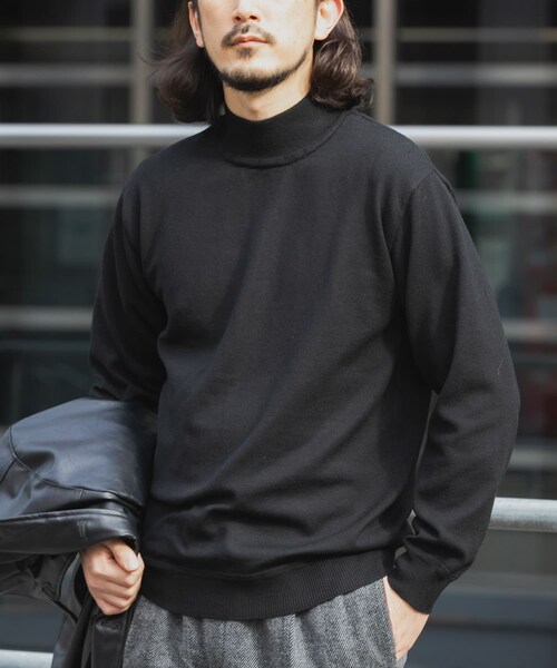 ITEMS URBANRESEARCH(アイテムズ アーバンリサーチ)の「SILK×WOOL MIX ハイネックセーター(ニット/セーター・メンズ・BGD/NVY/BLK・M/L)」の6枚目の写真