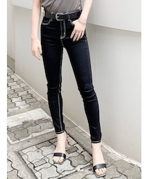 GYDA | ワンウォッシュハイウエストパンツ(デニムパンツ)