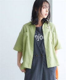 nissen | お手入れ簡単！麻混涼やかドライエックスサファリシャツ（吸汗速乾・イージーケア・毛玉防止・通気性）(シャツ/ブラウス)