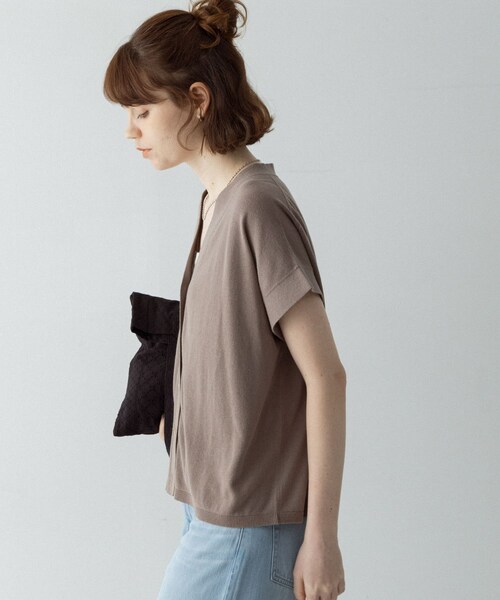 URBAN RESEARCH Sonny Label（アーバンリサーチサニーレーベル）の「クールミストフレンチニットカーディガン（カーディガン/ボレロ・レディース・ブラック/L.グレー/モカグレー・Free）」の15枚目の写真