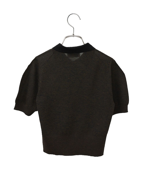 ADAM ET ROPE'(アダムエロペ)の「【定番】ラミーニットポロシャツ(ポロシャツ・レディース・キナリ/ダークブラウン系/サックス・F)」の18枚目の写真