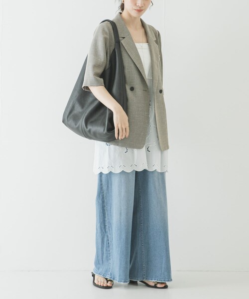 URBAN RESEARCH（アーバンリサーチ）の「ソフトレザーワンハンドルバッグ（トートバッグ・レディース・BLACK/L.BROWN・-）」の5枚目の写真