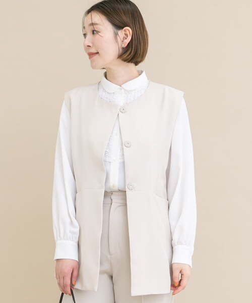 URBAN RESEARCH ROSSO(アーバンリサーチロッソ)の「『WEB/一部店舗限定』『SHORT/TALLサイズあり』ペプラムジレ+テーパードパンツ(セットアップ・レディース・ECRU/NAVY/BLACK・Short/36/38/TALL)」の21枚目の写真