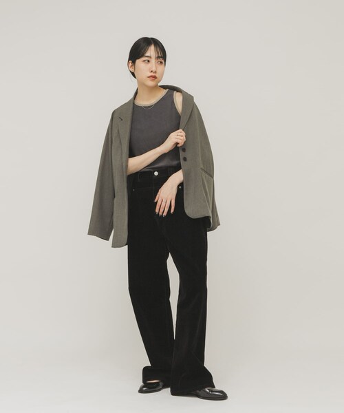 KBF（ケイビーエフ）の「バイカラーパイルタンク（タンクトップ・レディース・BEIGE/BROWN/CHARCOAL・One）」の7枚目の写真