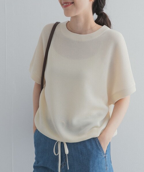 URBAN RESEARCH DOORS(アーバンリサーチドアーズ)の「ドライタッチドロストニットプルオーバー(ニット/セーター・レディース・OFF/BLACK/KHAKI・Free)」の7枚目の写真