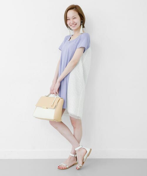 BACKレース切替カットワンピース