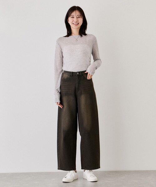 Jayro(ジャイロ)の「リサイクルデニムカーブパンツ(デニムパンツ・レディース・スミクロ/ブルー系・F)」の8枚目の写真