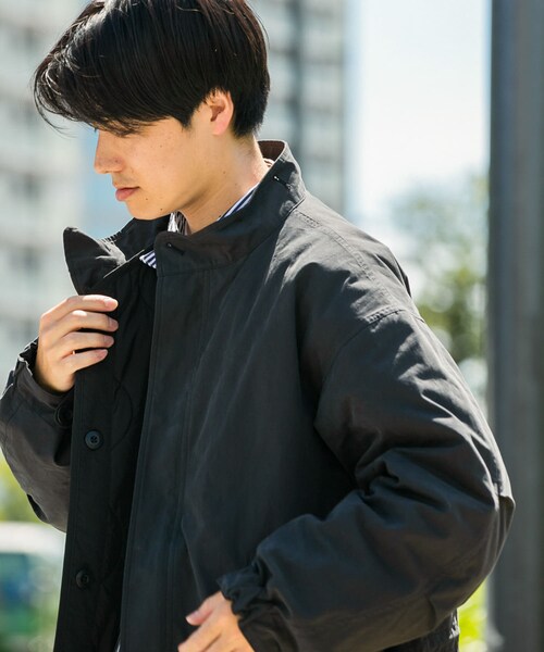ITEMS URBANRESEARCH(アイテムズ アーバンリサーチ)の「中綿ライナー付 フードレスモッズコート(モッズコート・メンズ・KHK/BLK・M/L)」の6枚目の写真