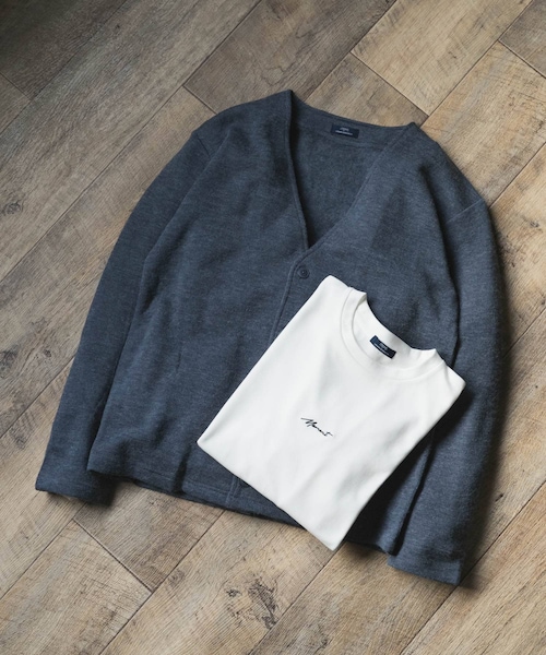 ITEMS URBANRESEARCH（アイテムズ アーバンリサーチ）の「キモウメランジカーディガン＋長袖刺繍Tセット（Tシャツ/カットソー・メンズ・BLU/BEG/BRN/BLK・M/L）」の4枚目の写真