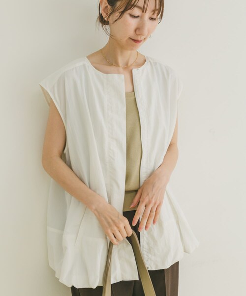 ITEMS URBANRESEARCH（アイテムズ アーバンリサーチ）の「バルーンベスト（ベスト・レディース・WHT/BLK・FREE）」の9枚目の写真