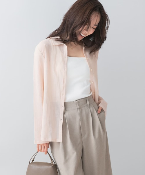 URBAN RESEARCH ROSSO（アーバンリサーチロッソ）の「F by ROSSO　楊柳シアーシャツ（シャツ/ブラウス・レディース・YELLOW/P/BEIGE/GRAY・FREE）」の3枚目の写真