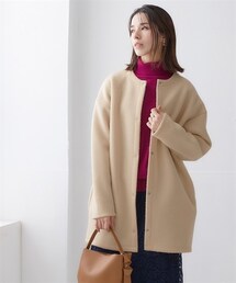 nissen | ノーカラーライトコート（表起毛）(ノーカラーコート)