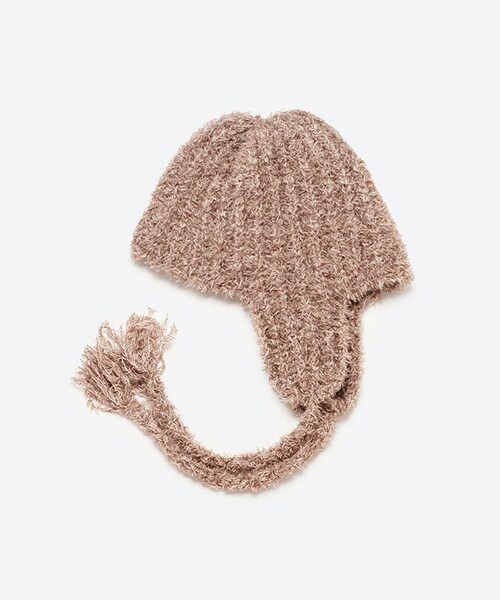 ADAM ET ROPE'（アダムエロペ）の「【J'aDoRe限定】【KIJIMA TAKAYUKI(キジマ タカユキ)】POODLE FUR EAR BEANIE（ニットキャップ/ビーニー・レディース・ブラック/ブラウン系・F）」の4枚目の写真