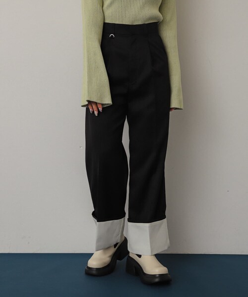 SENSE OF PLACE by URBAN RESEARCH（センスオブプレイスバイアーバンリサーチ）の「ワイドターンバックパンツ（その他パンツ・レディース・KHAKI/BLACK/BEIGE・S/M）」の11枚目の写真