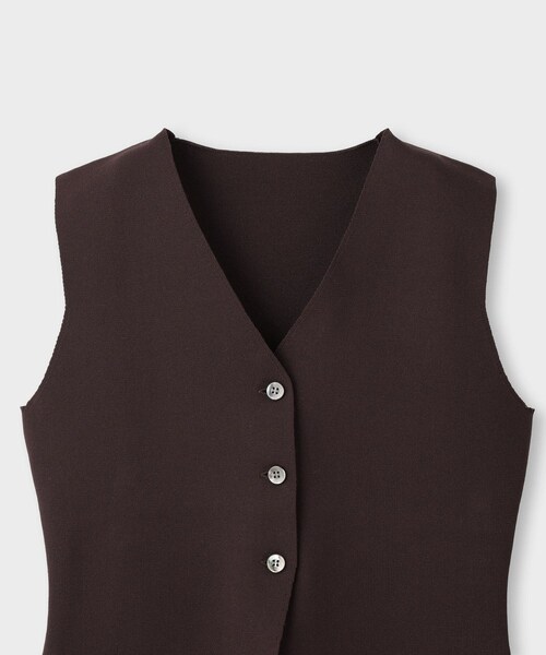 ROPE'(ロペ)の「【一部店舗限定】【REALM(レルム)】KNIT GILET|ノースリーブニット 26SS(ニット/セーター・レディース・ホワイト/ダークブラウン・38)」の17枚目の写真