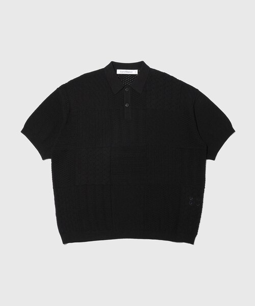 ADAM ET ROPE'(アダムエロペ)の「【SandWaterr/サンドウォーター】ORGANIZED POLO SS(ポロシャツ・メンズ・ブラック/パープル・1/2)」の2枚目の写真
