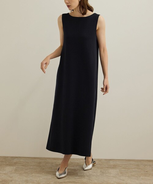 ROPE'(ロペ)の「シルクコットン総針Aラインワンピース/イージーケア(ワンピース・レディース・ネイビー/レッド・F)」の12枚目の写真