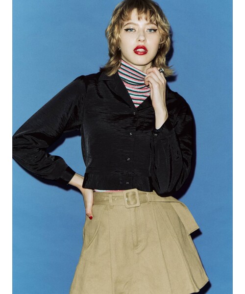 jouetie（ジュエティ）の「ベーシックカラータートル（ニット/セーター・レディース・アイボリー/ブラック/レッド/ピーチ/グリーン/ブルー/パープル・M）」の6枚目の写真