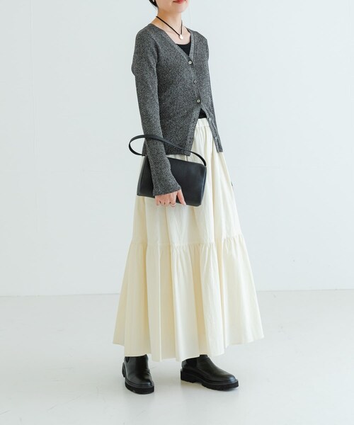 URBAN RESEARCH（アーバンリサーチ）の「ラメリブニットカーディガン（カーディガン/ボレロ・レディース・BRONZE/SILVER/BLACK/PINK・FREE）」の10枚目の写真